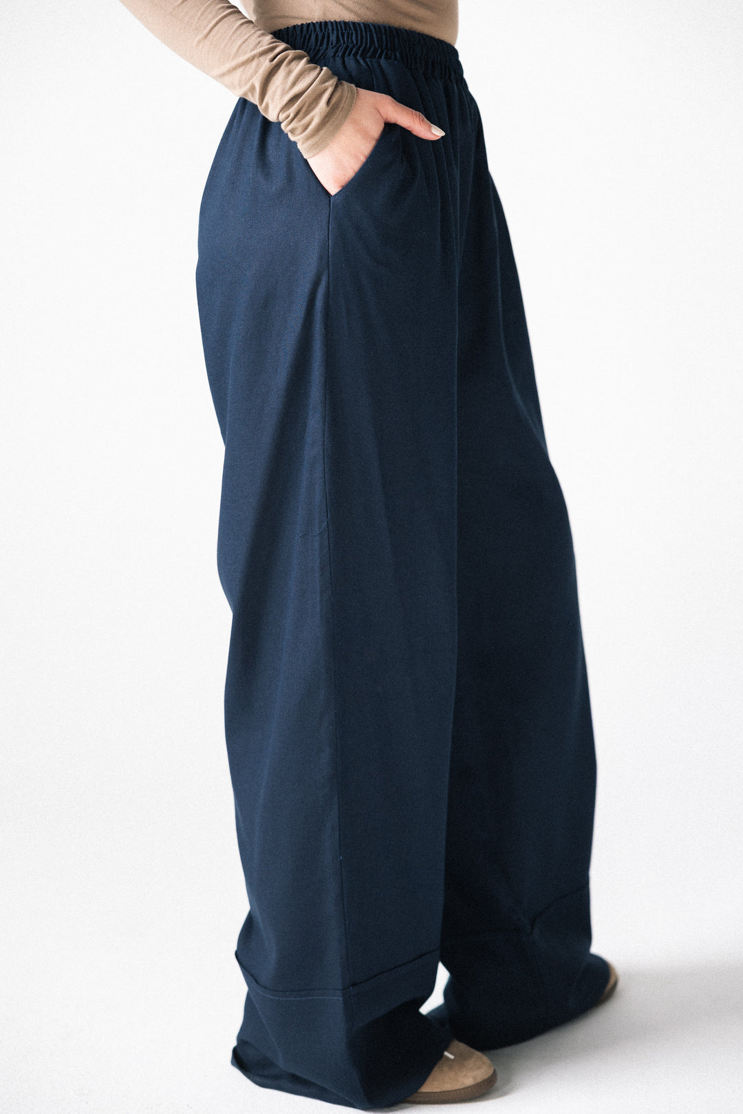 linen pants- dark blue