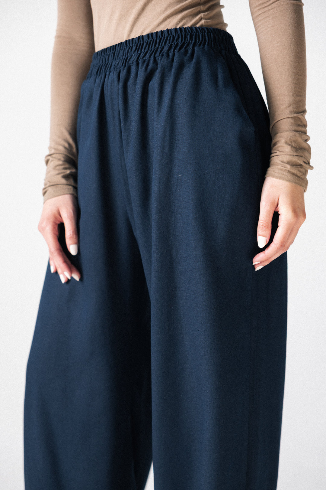 linen pants- dark blue