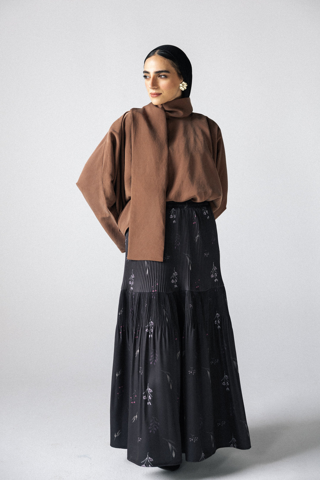 Printed pleated Skirt - Violet