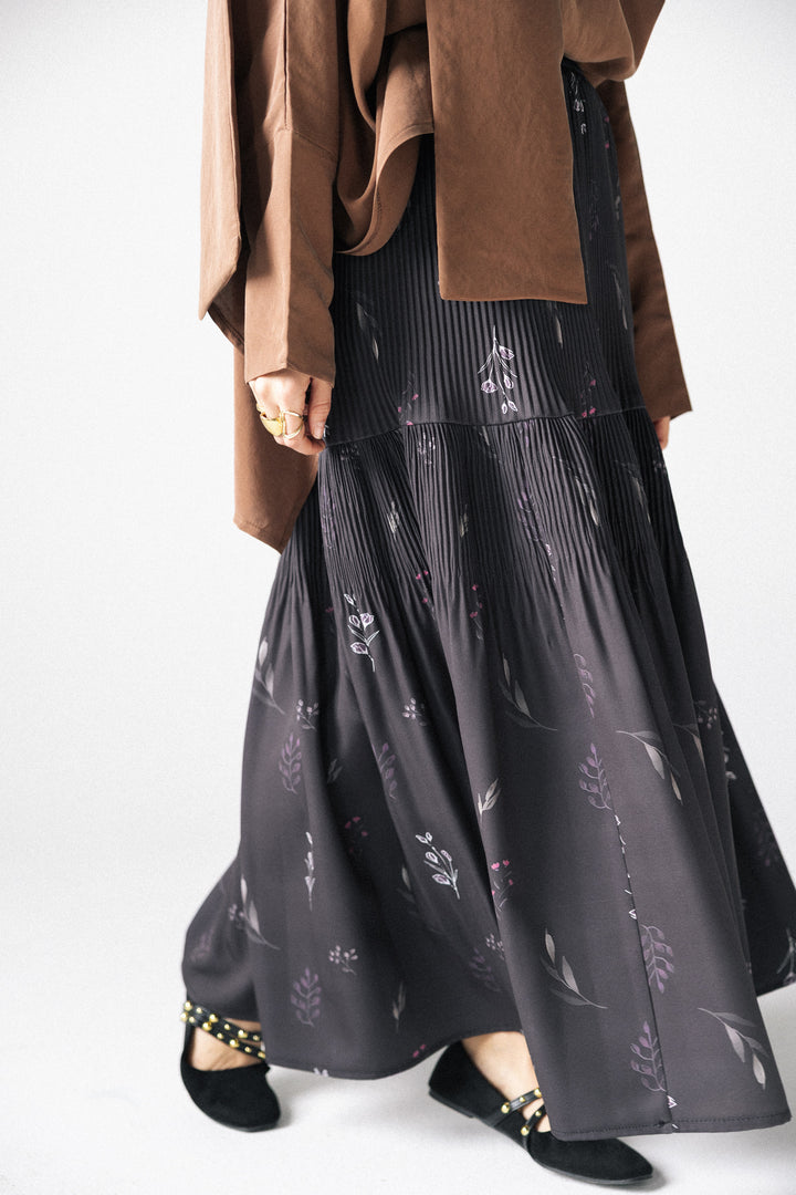 Printed pleated Skirt - Violet