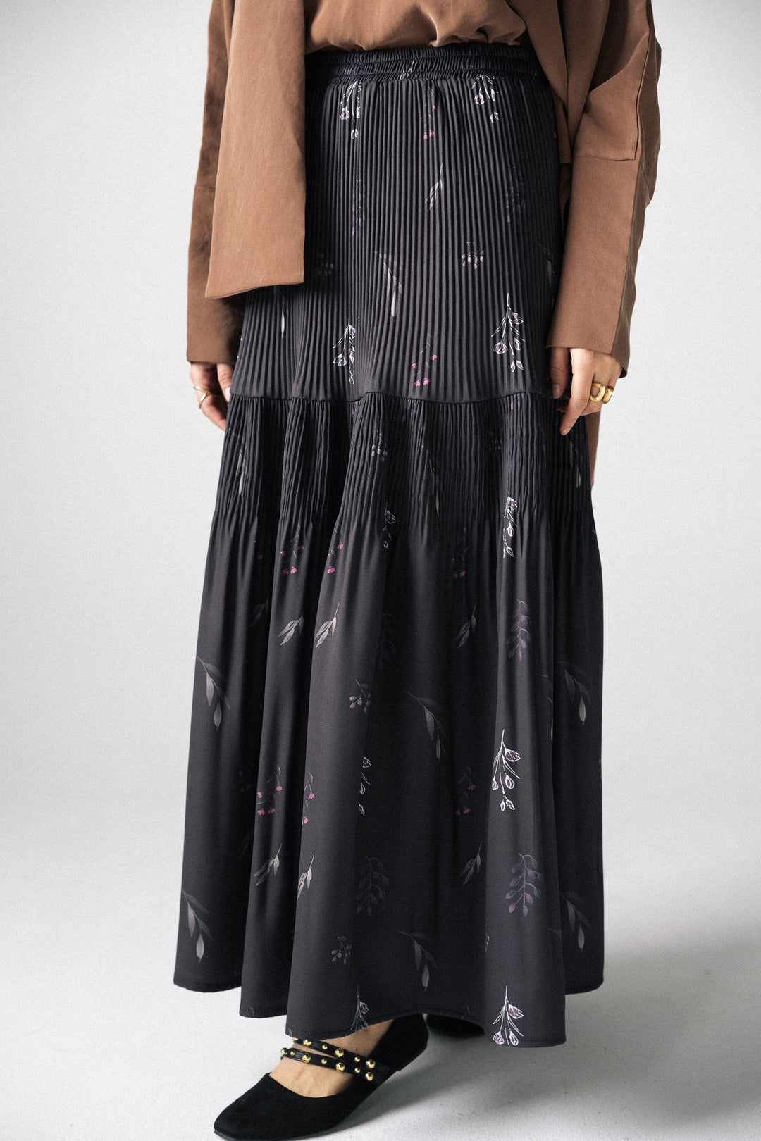 Printed pleated Skirt - Violet