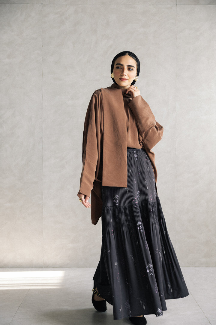 Printed pleated Skirt - Violet