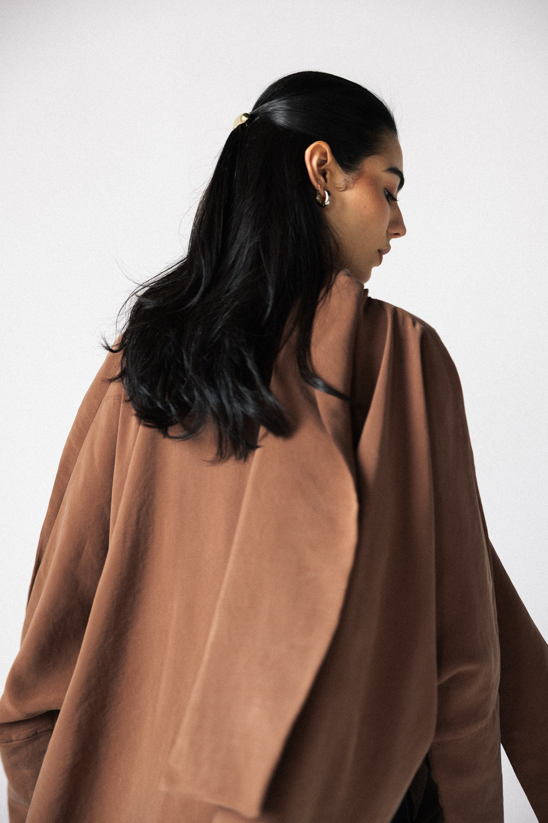 Scarf poncho top - Camel