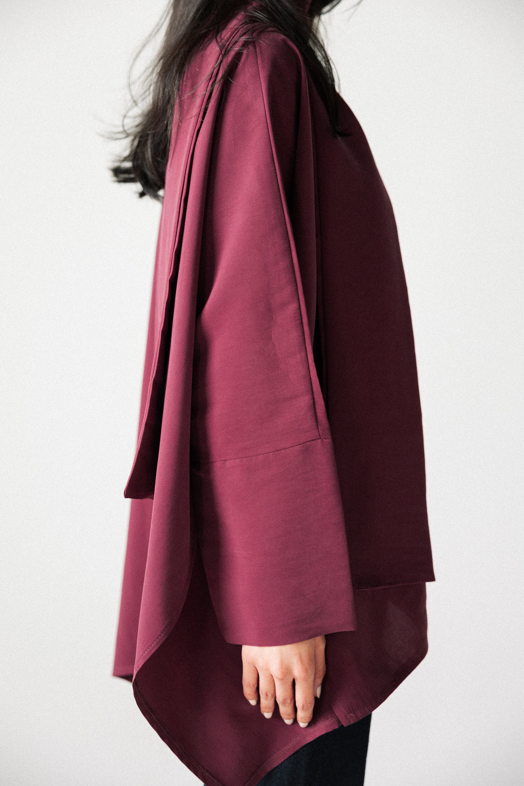 Scarf poncho top - Drak red