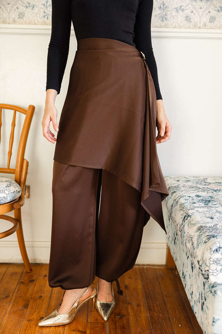Pants with extension - Brown