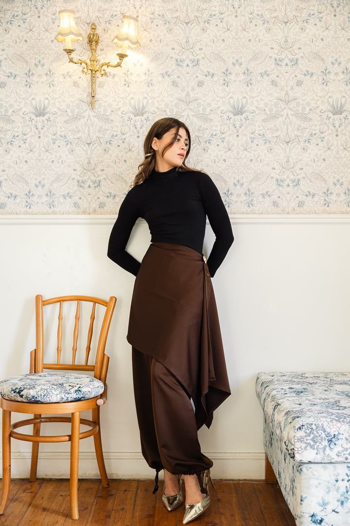 Pants with extension - Brown