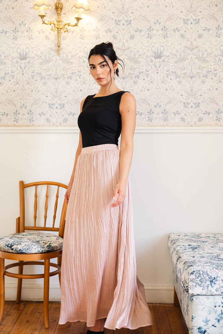Chiffon sparkling skirt -pink