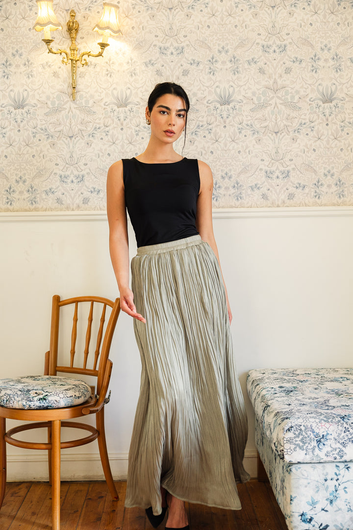 Chiffon sparkling skirt -mint