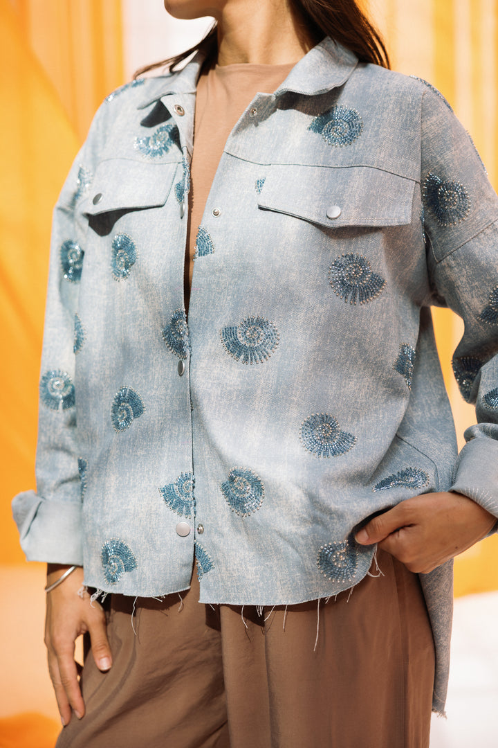 tonna jeans jacket- light blue