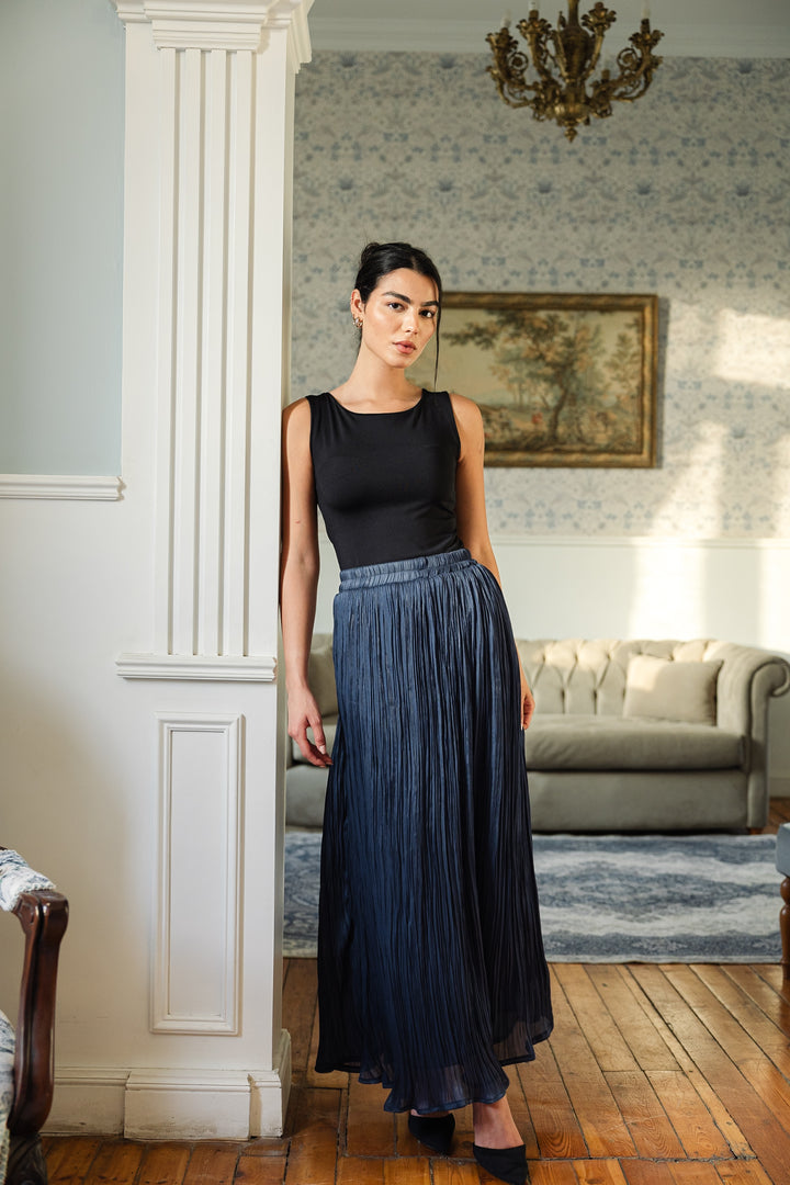 Chiffon sparkling skirt - blue