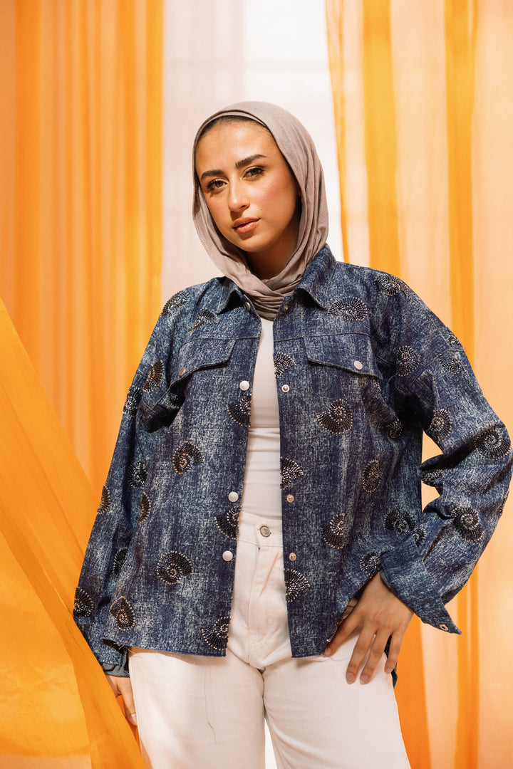 tonna jeans jacket- blue