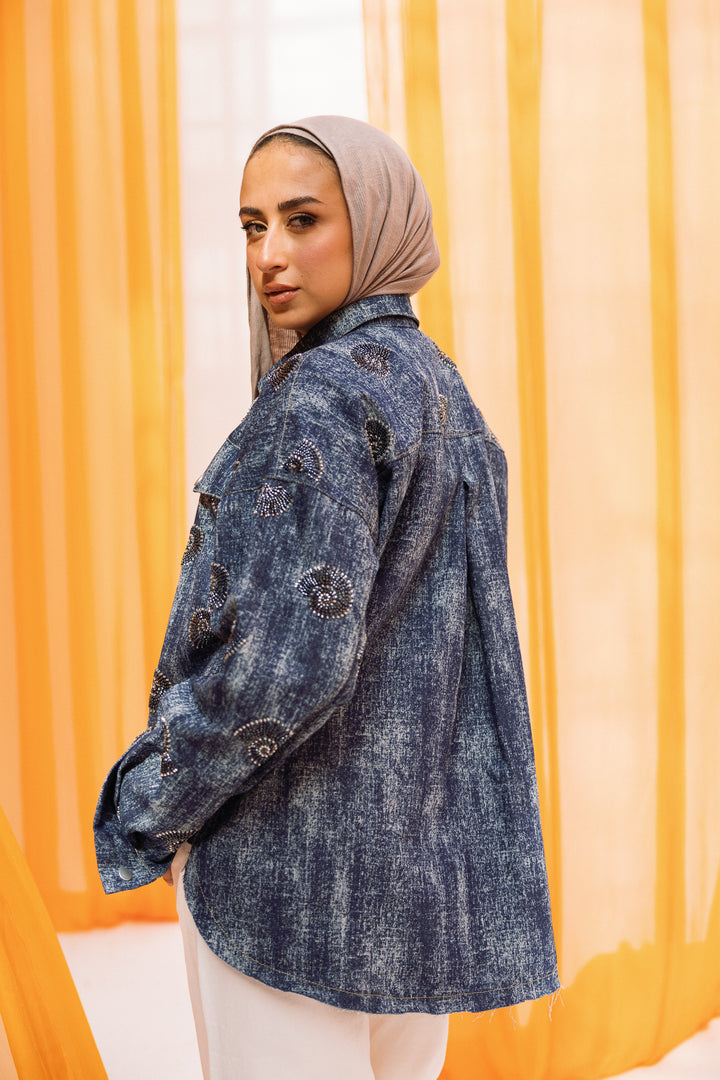 tonna jeans jacket- blue