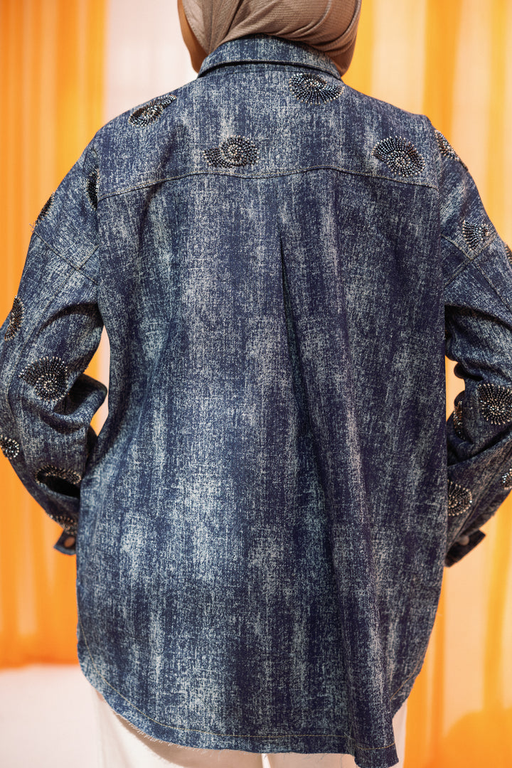 tonna jeans jacket- blue