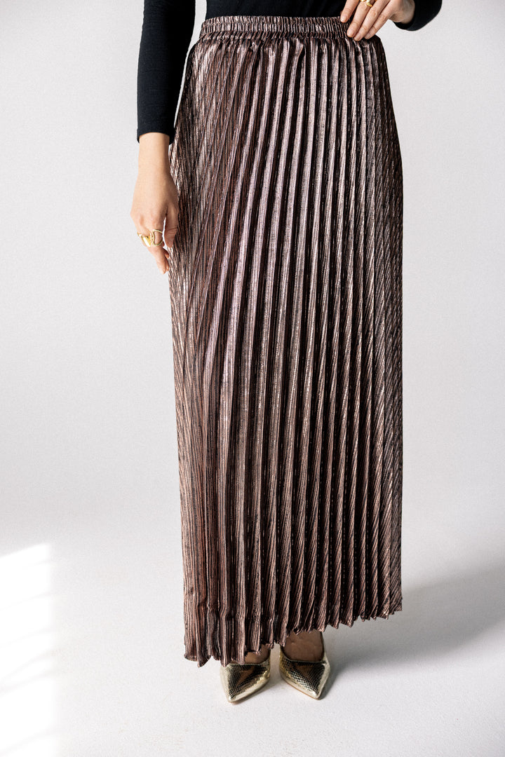 Sparkling pleated Skirt- Pink