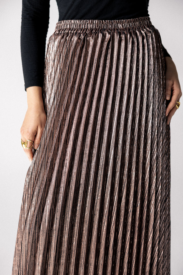 Sparkling pleated Skirt- Pink