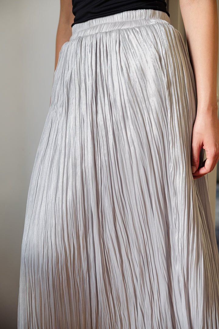 Chiffon sparkling skirt - Silver
