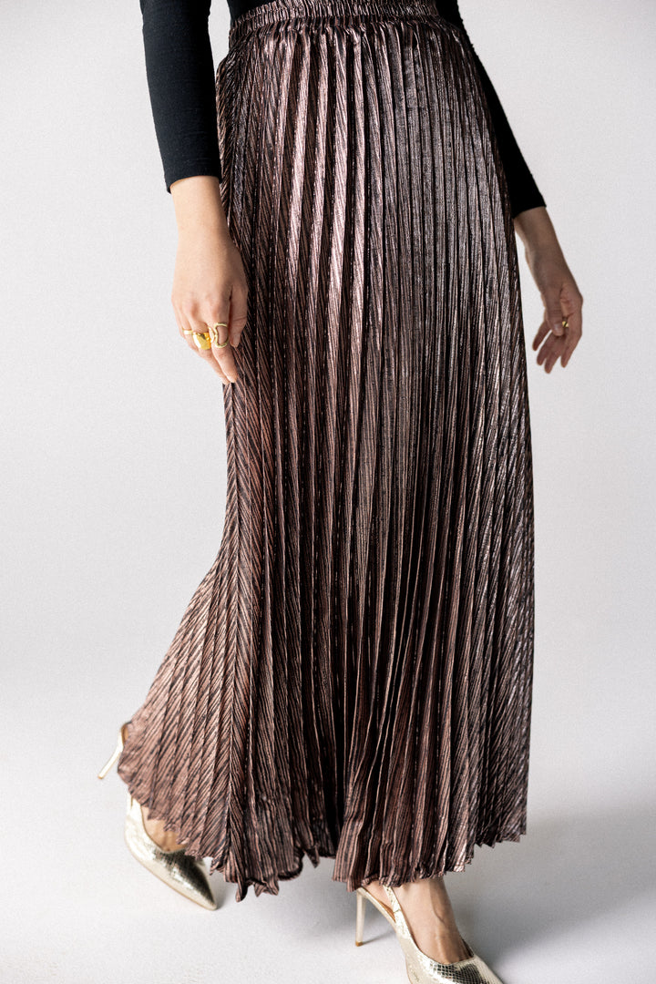 Sparkling pleated Skirt- Pink