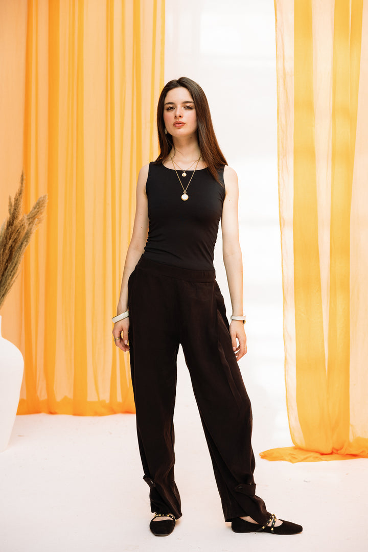 bloom barrel pants - Black