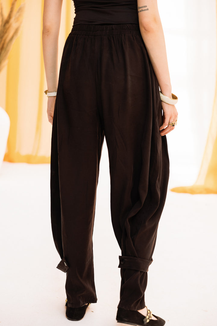 bloom barrel pants - Black