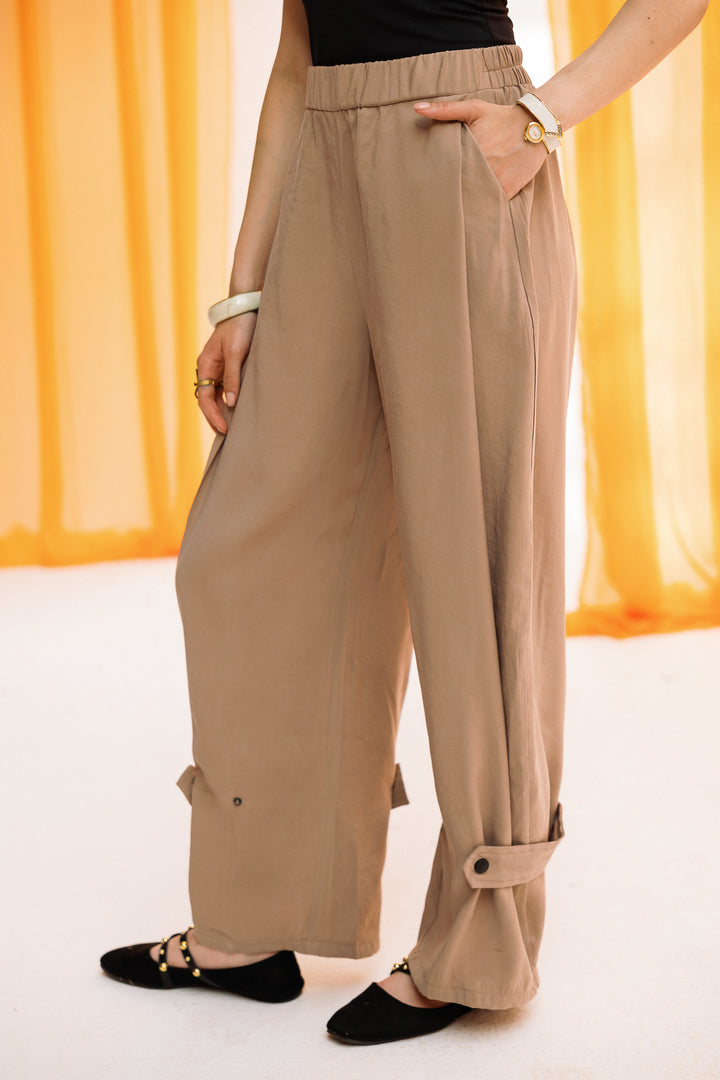 bloom barrel pants - beige