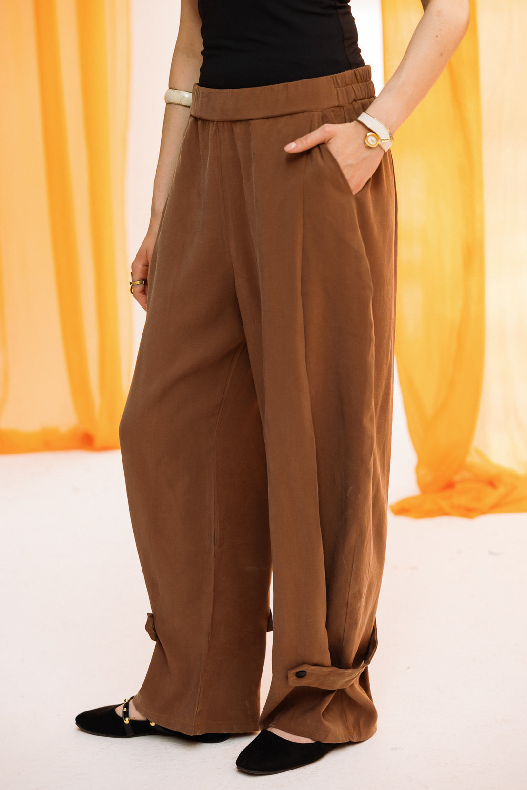 bloom barrel pants - camel biege