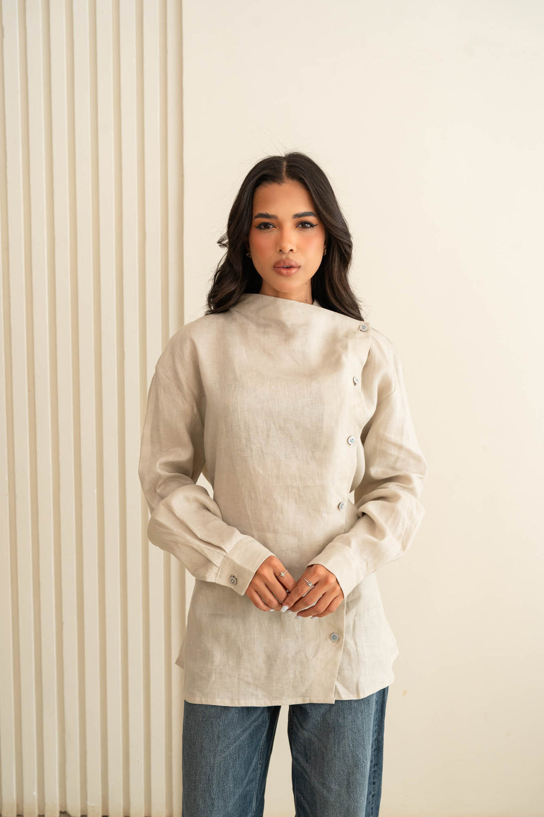 Flap linen shirt - graiesh