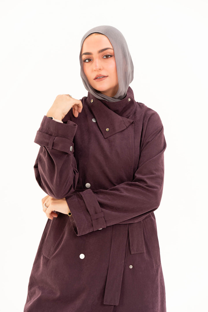 Aria Trench Coat - Burgundy
