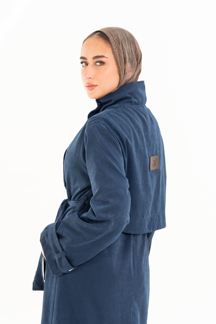 Aria Trench Coat - Navy