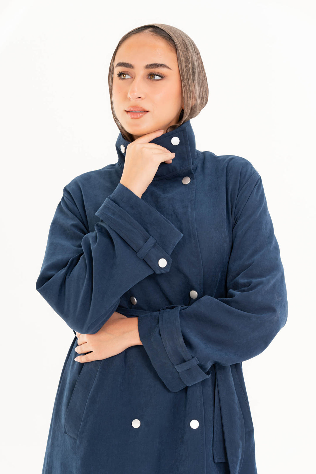 Aria Trench Coat - Navy