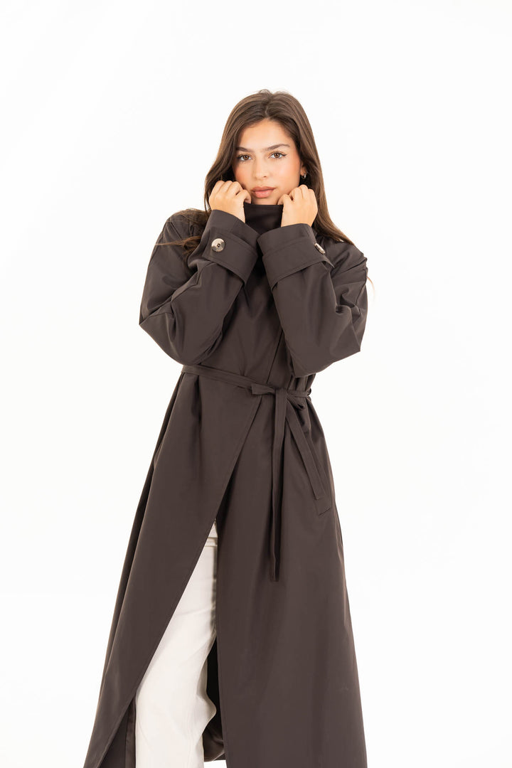 Selene Trench Coat - Dark Brown