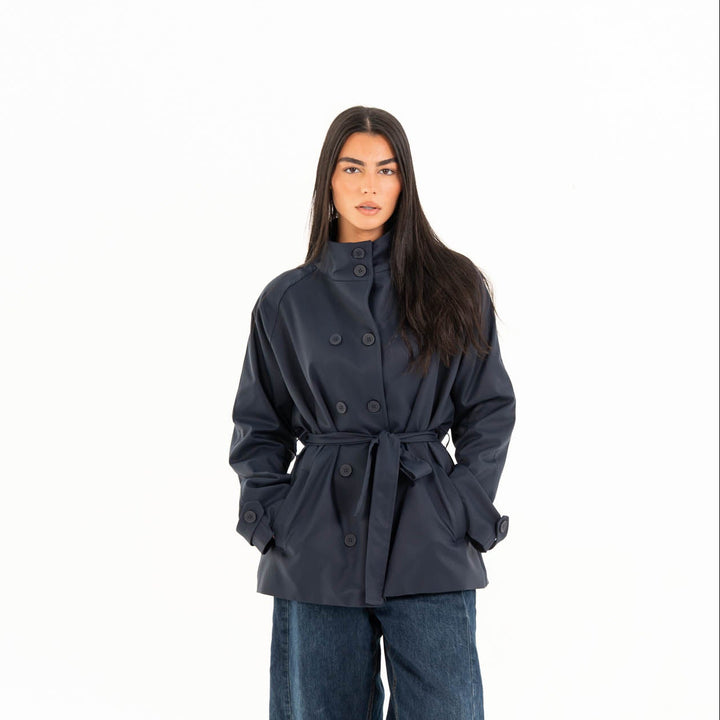 Mila Trench Jacket - Navy