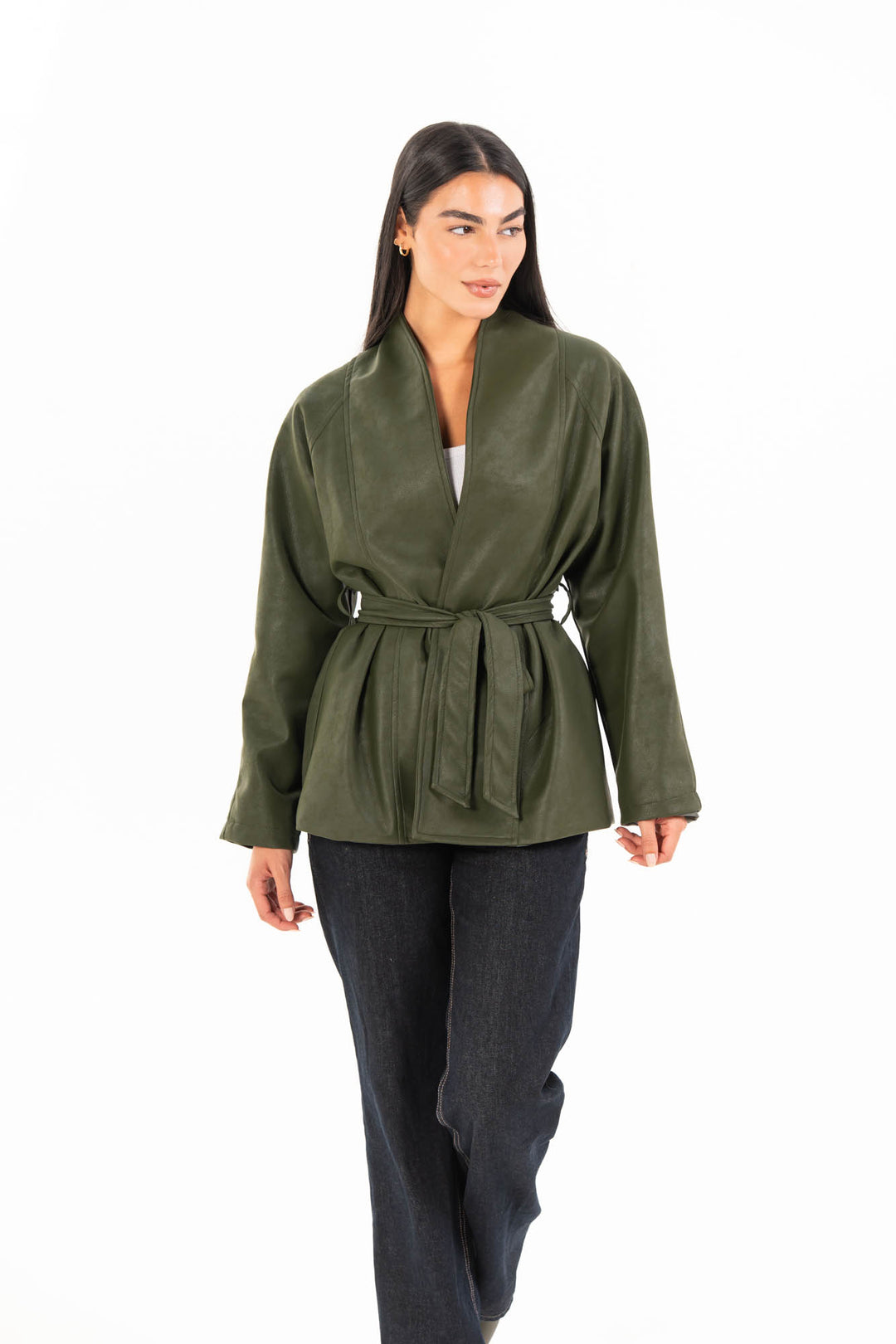 Celine Leather Jacket - Olive