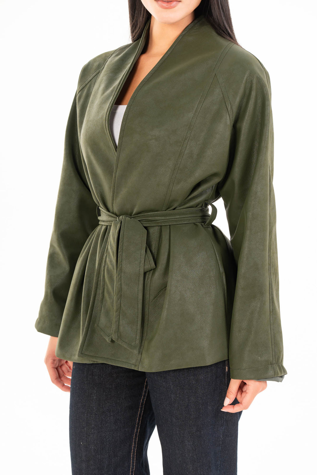 Celine Leather Jacket - Olive