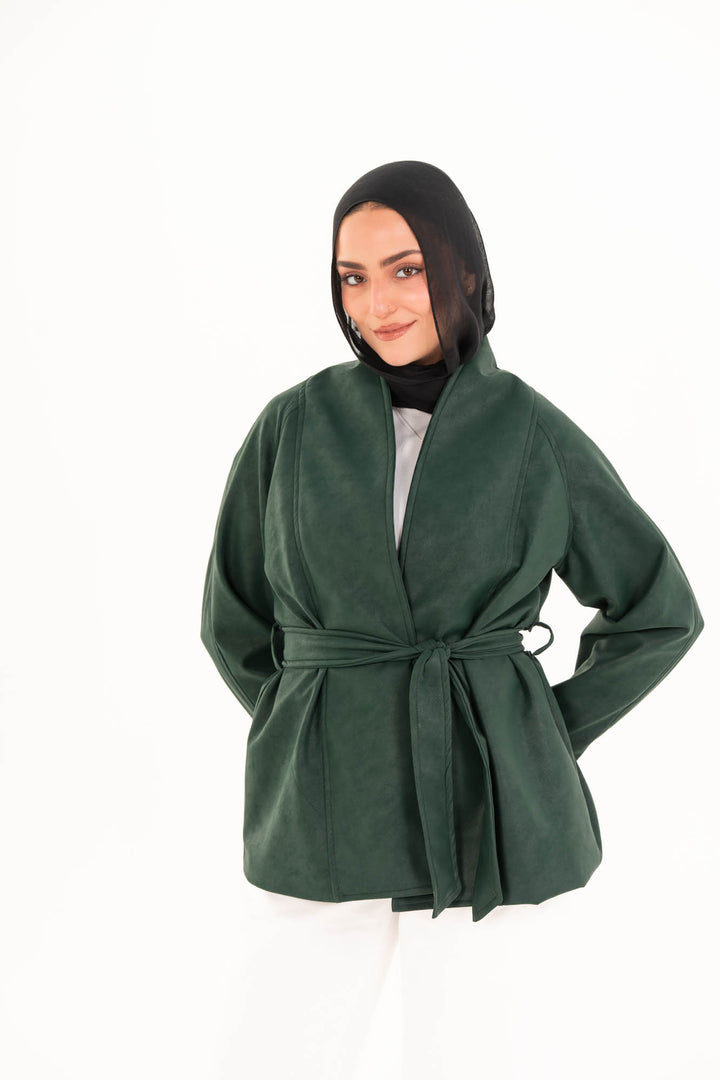 Celine Leather Jacket - Forest Green