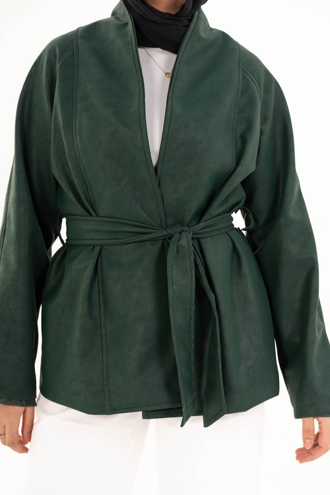 Celine Leather Jacket - Forest Green