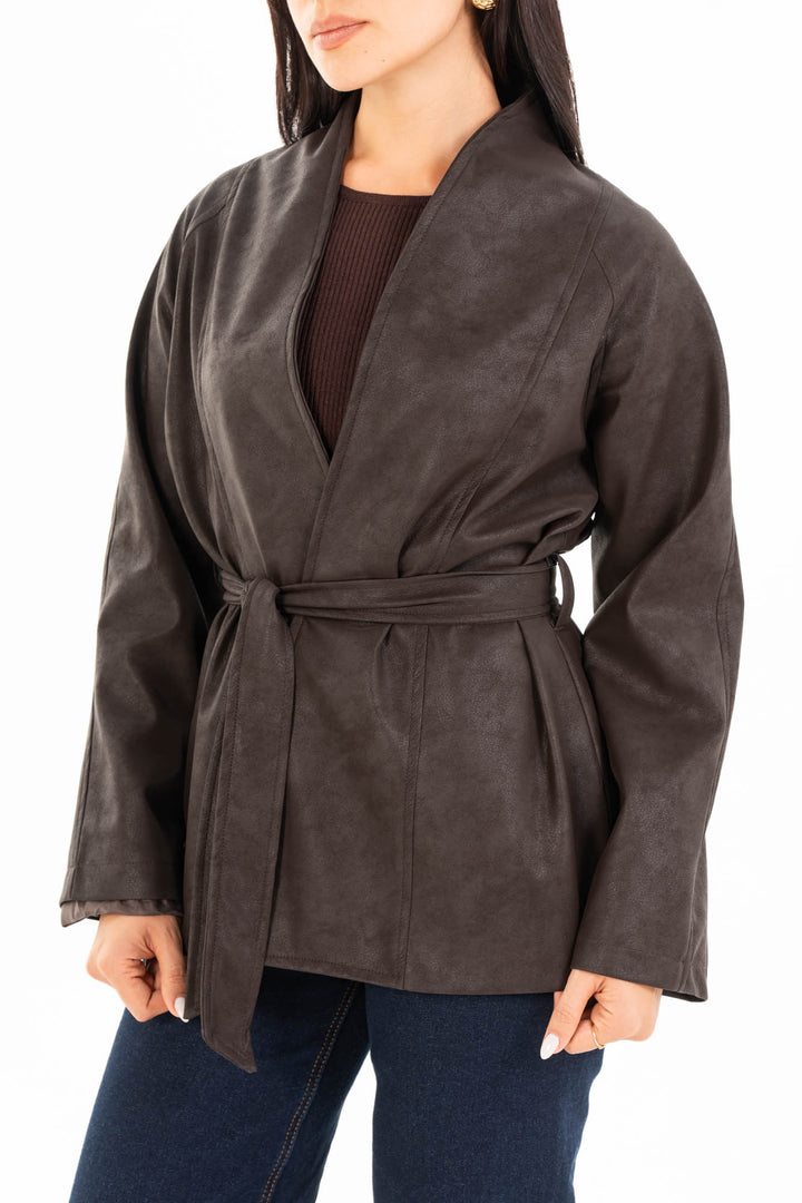 Celine Leather Jacket - Dark Brown