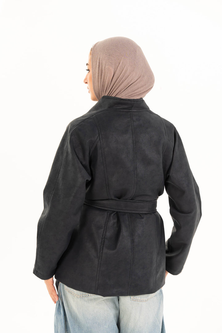Celine Leather Jacket - Charcoal
