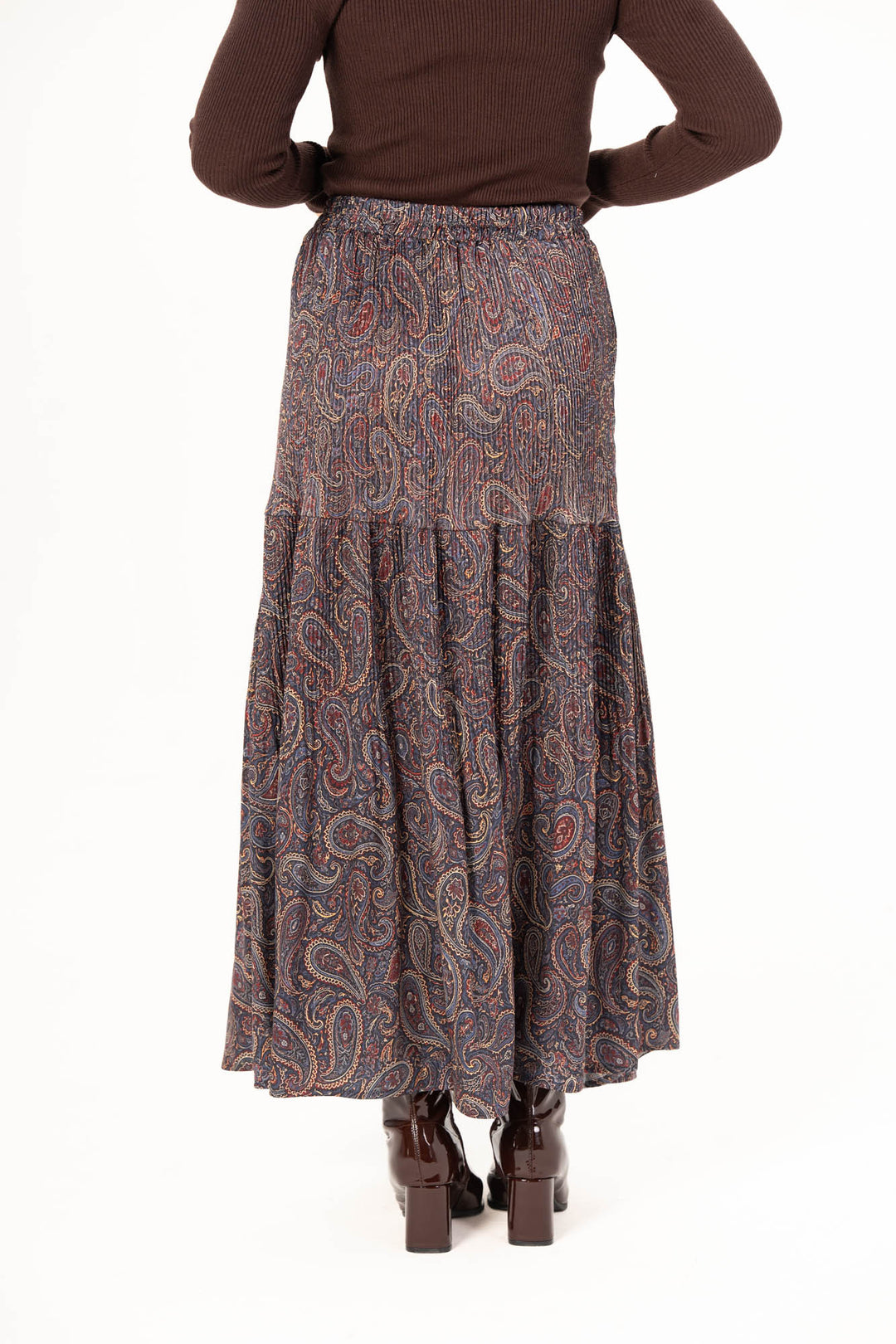 Printed Pleated Skirt - Dark Small