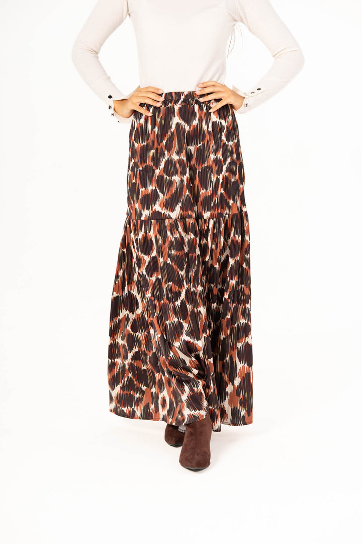 Printed Pleated Skirt - Animal