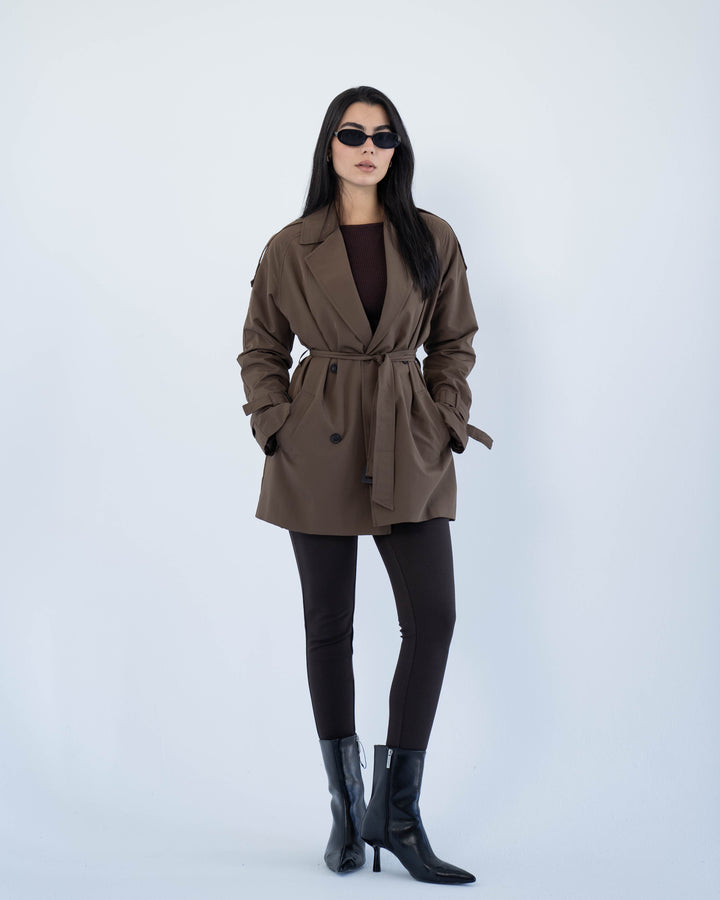 Short trench coat- brown