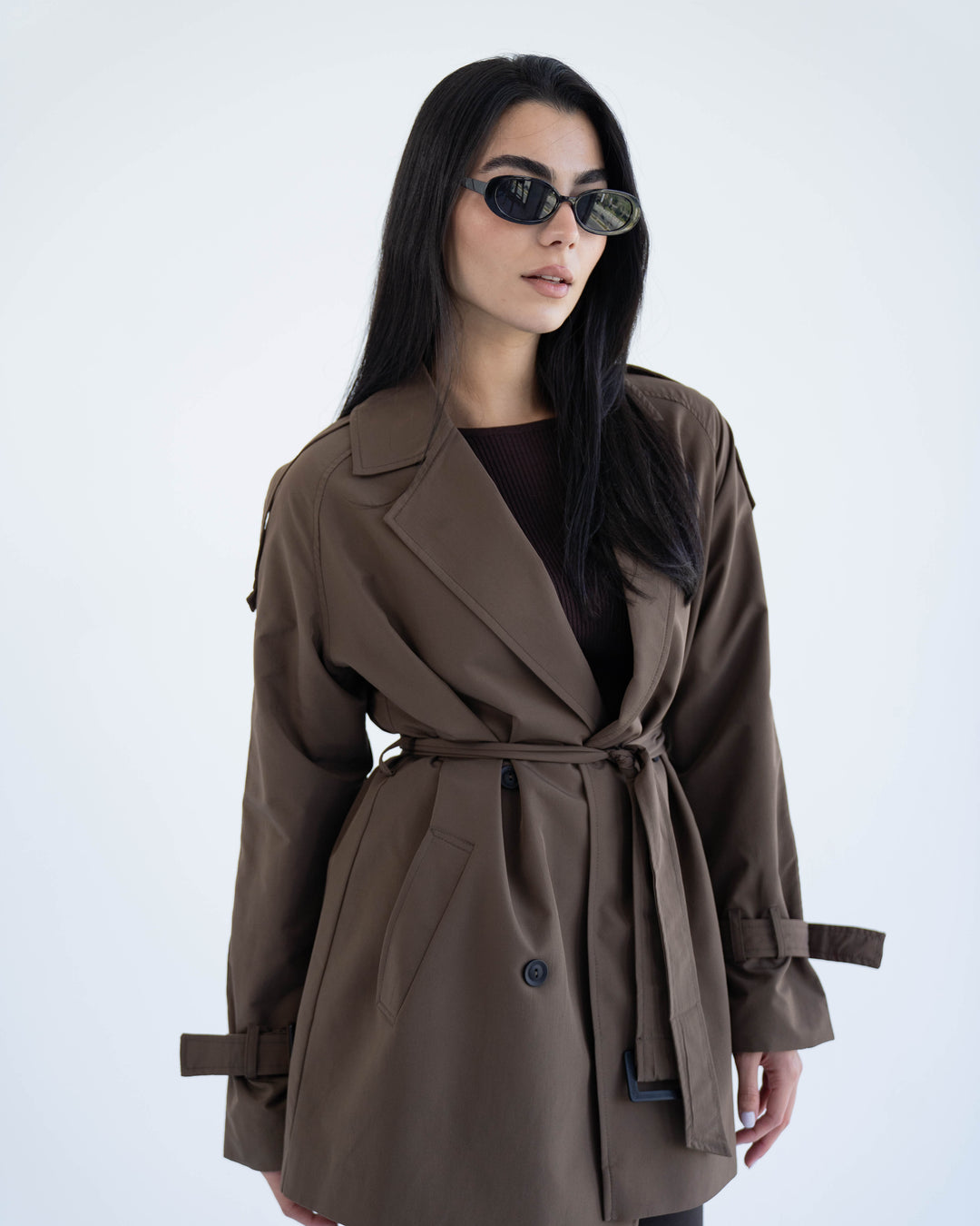 Short trench coat- brown