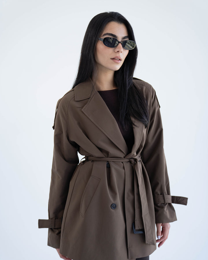 Short trench coat- brown