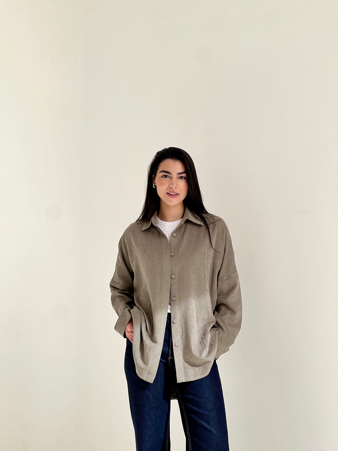 Sophia Pleated top- olive