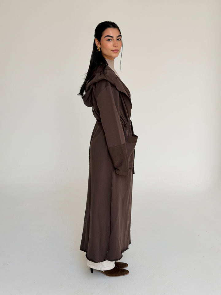 twisted kimono -burnt brown