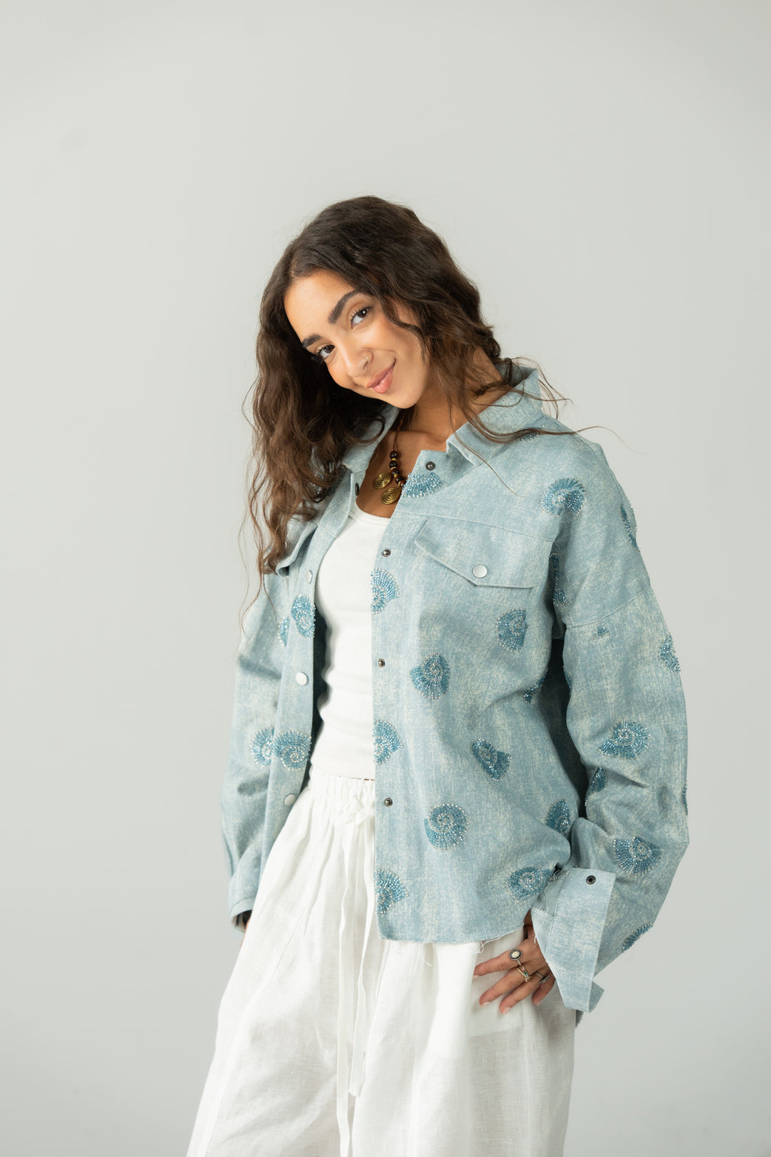 tonna jeans jacket- light blue