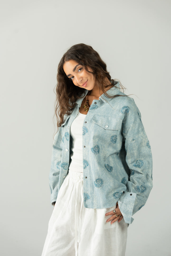 tonna jeans jacket- light blue