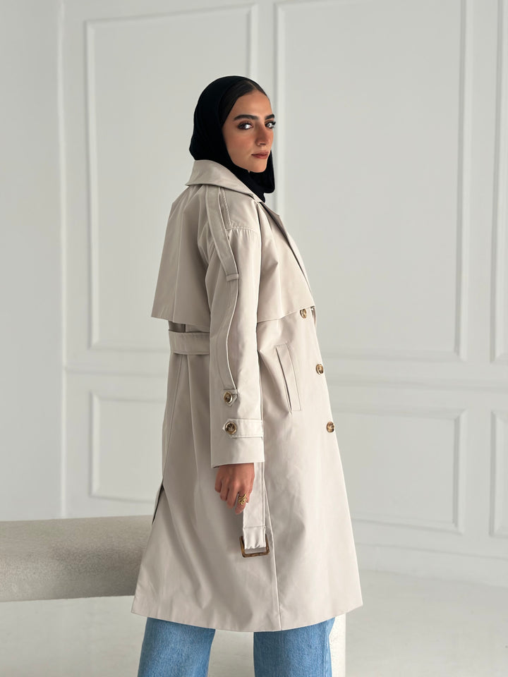 Long trench coat- creme