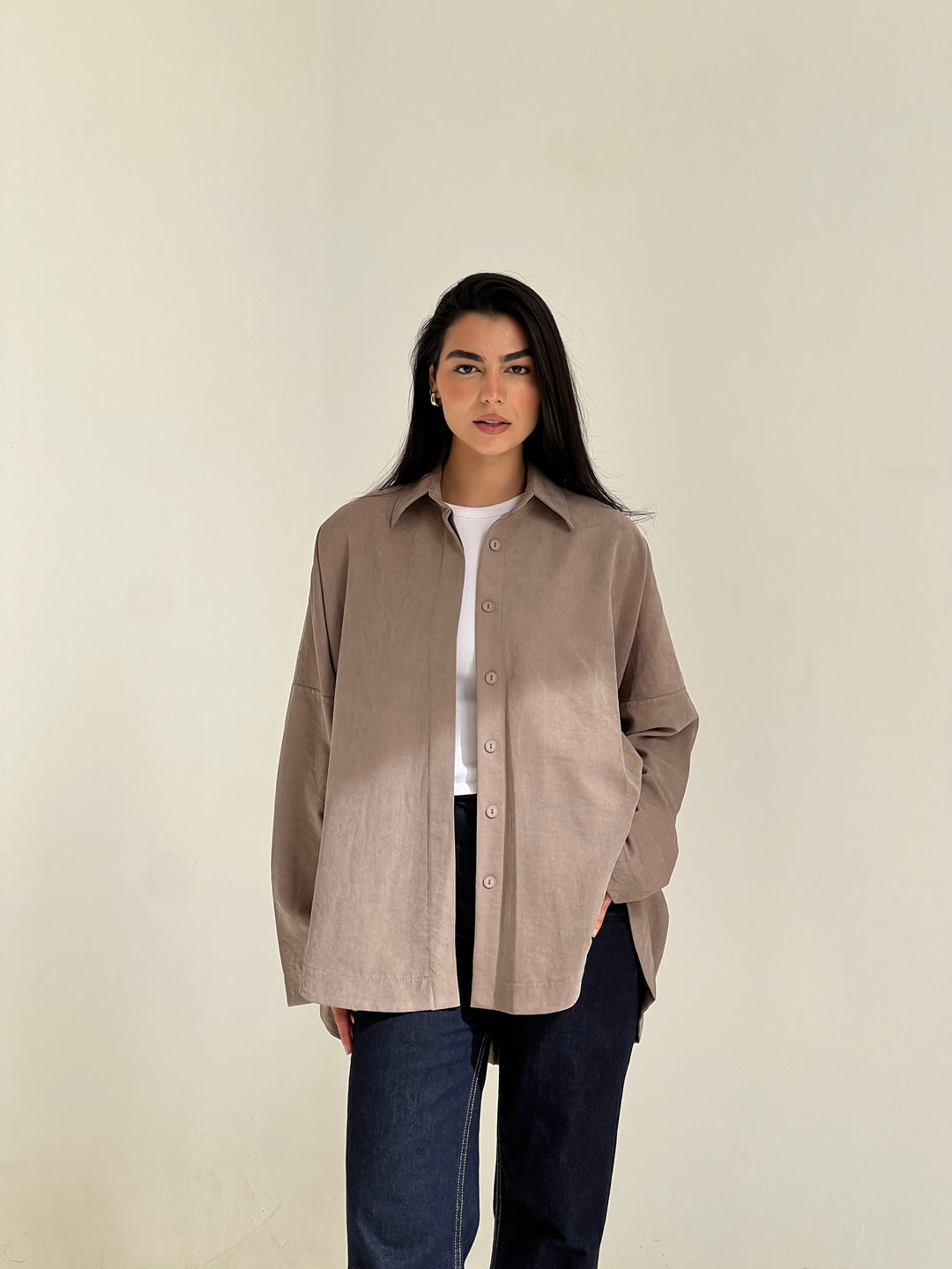 Sophia Pleated top- beige