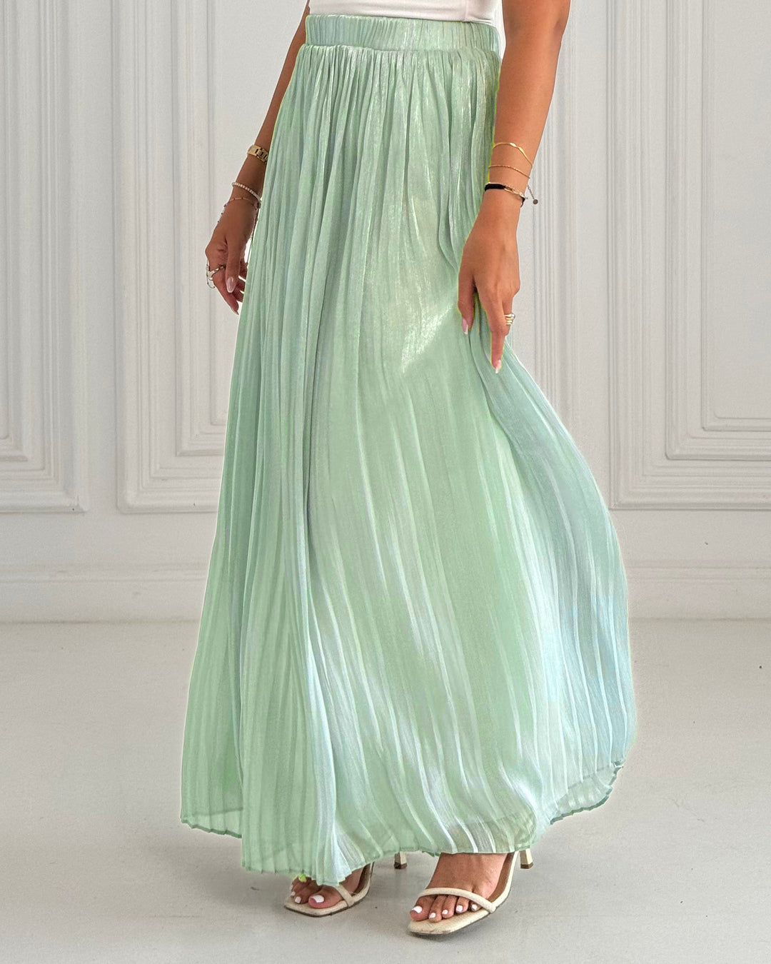 Mint chiffon skirt