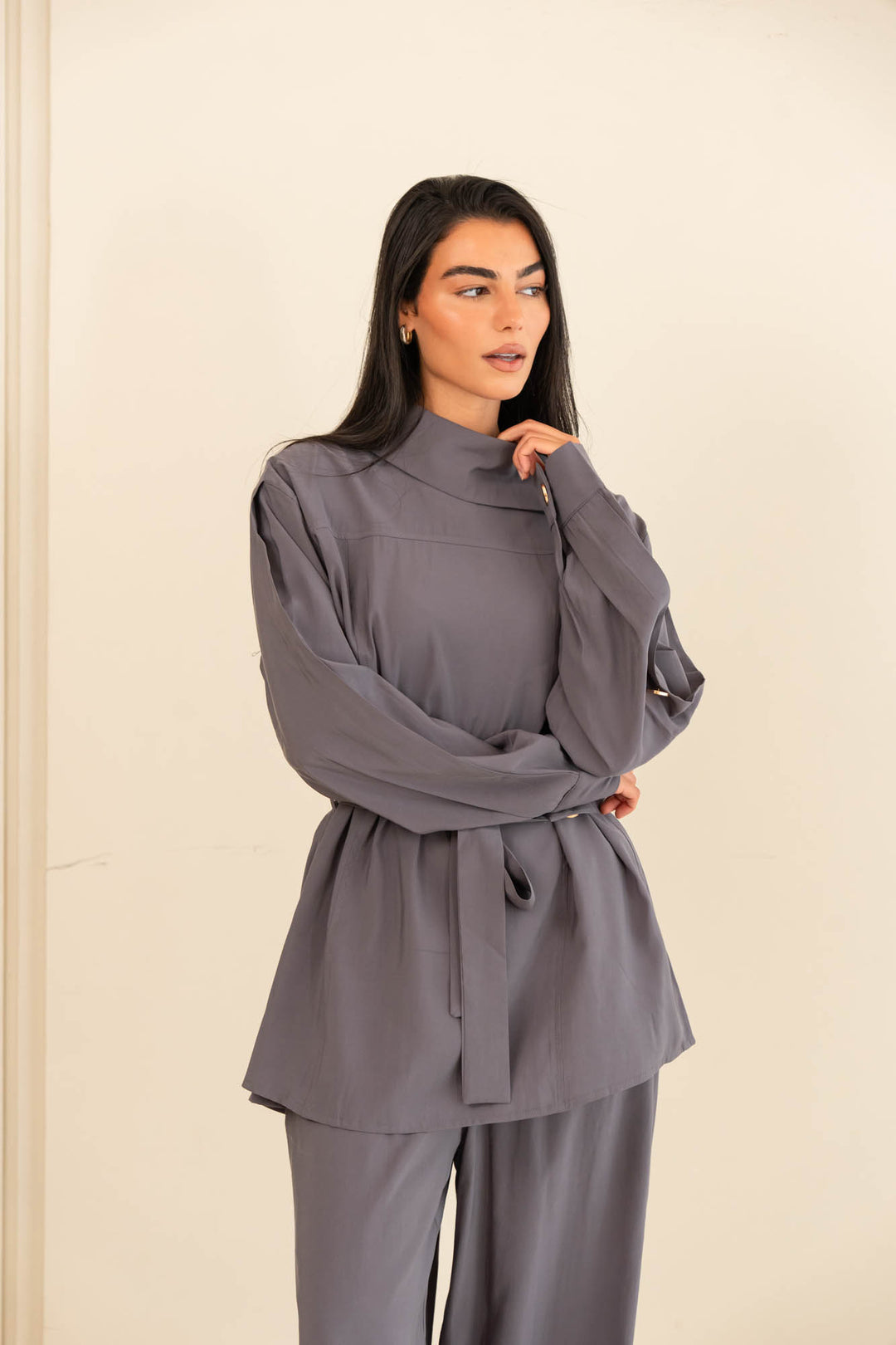 Button collar set- gray